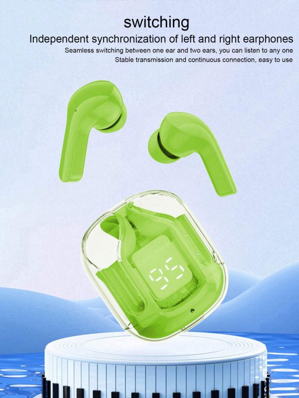 Air31 Earbuds Wireless Crystal Transparent Body | Air 31 Bluetooth Ear Bud With Pouch NationalBazaar