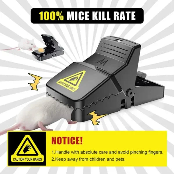 Automatic Spring Reusable Plastic Black Rat Mice Mouse Traps NationalBazaar