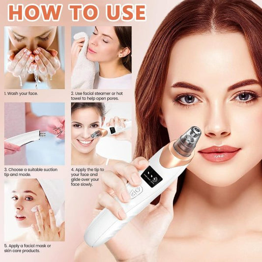 Face Vacuum Blackhead Remover Pore Cleaner | Electric Deep Cleansing Tool For Nose & Face NationalBazaar