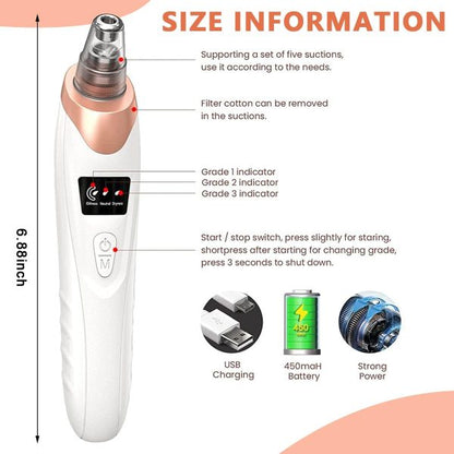 Face Vacuum Blackhead Remover Pore Cleaner | Electric Deep Cleansing Tool For Nose & Face NationalBazaar