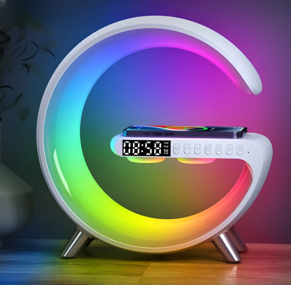 G63 – G Lamp Multi-functional Led Clock Display Speaker | G 63 Wireless Charging Bluetooth Speaker Atmosphere Night Lamp With Alarm Clock NationalBazaar