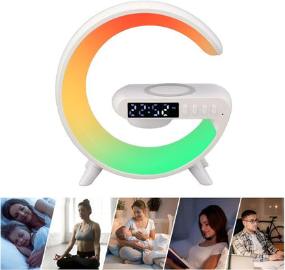 G63 – G Lamp Multi-functional Led Clock Display Speaker | G 63 Wireless Charging Bluetooth Speaker Atmosphere Night Lamp With Alarm Clock NationalBazaar