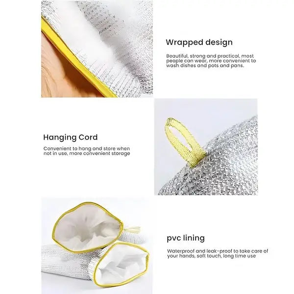 Multipurpose Wire Dishwashing Gloves | Dishwashing Rags For Wet And Dry NationalBazaar